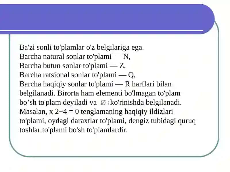 To'plamlar tushunchasi 3