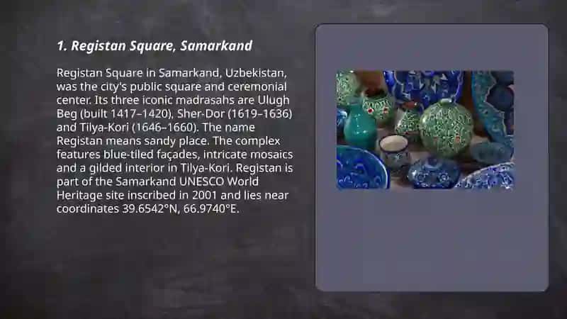 The sightseeing of Uzbekistan 3