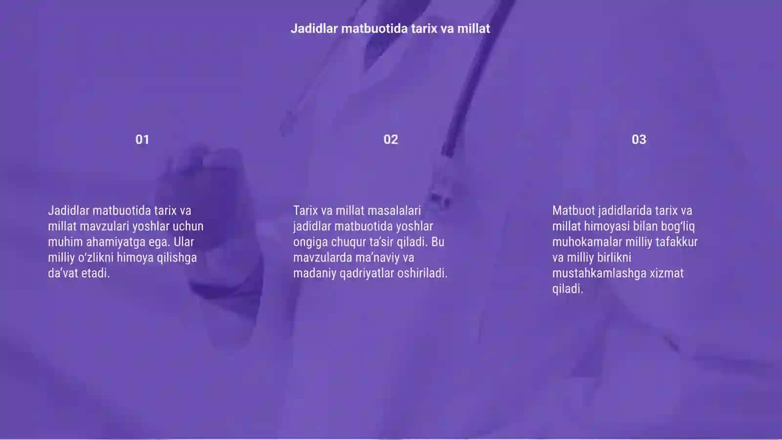 Jadidlar matbuotida tarix yurt millat qaygʻusi masalalari 3