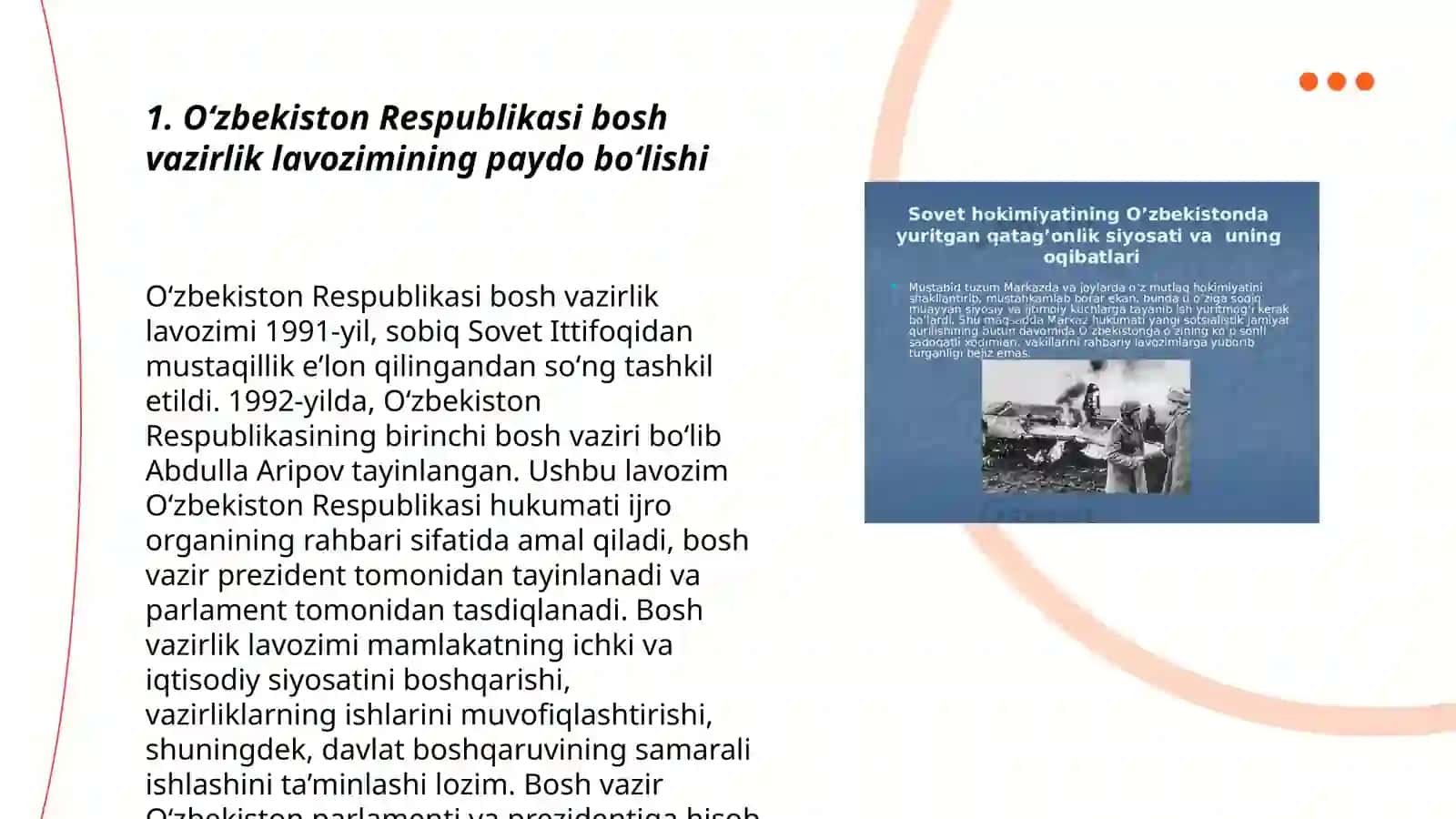 Oʻzbekistonda faoliyat yuritgan bosh vazirlar 3