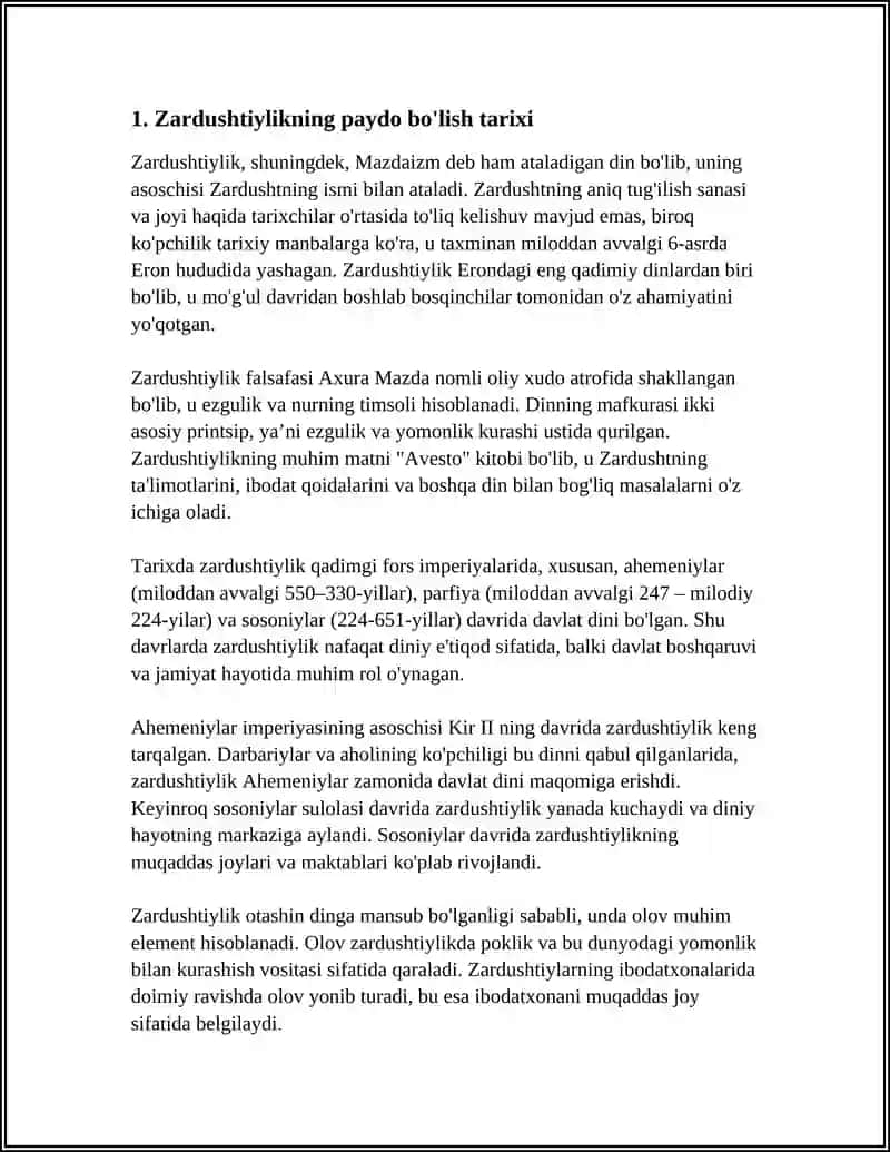 ZARDUSHTIYLIK DINI Referat 3