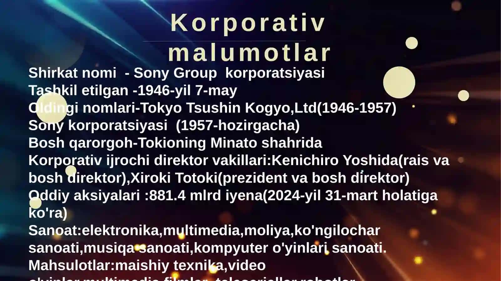 Sony kompaniyasi tarixi va revolutsiyasi 3