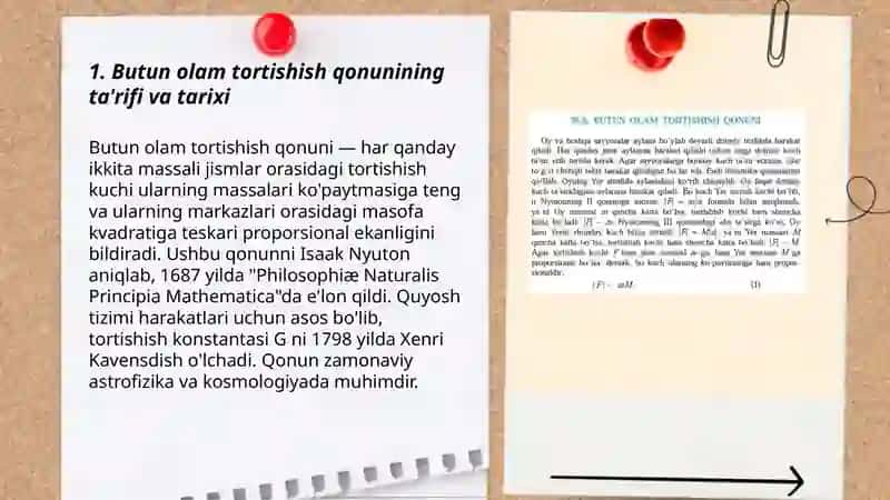 Butun olam tortishish qonuni 3