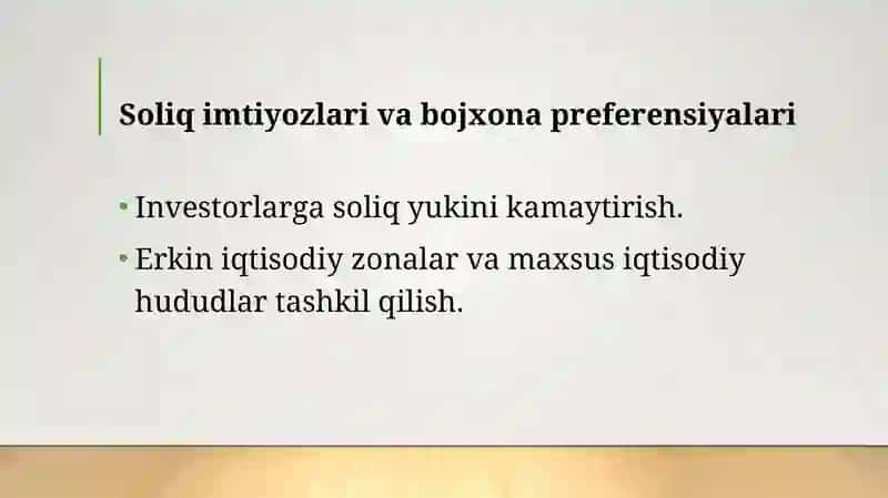 Xorijiy investitsiyalarni rag‘batlantirish 3