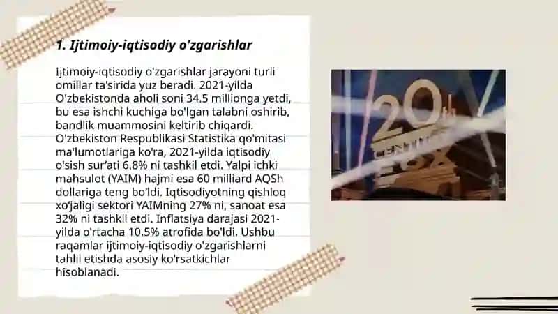 Ijtimoiy-iqtisodiy o'zgarishlar 3