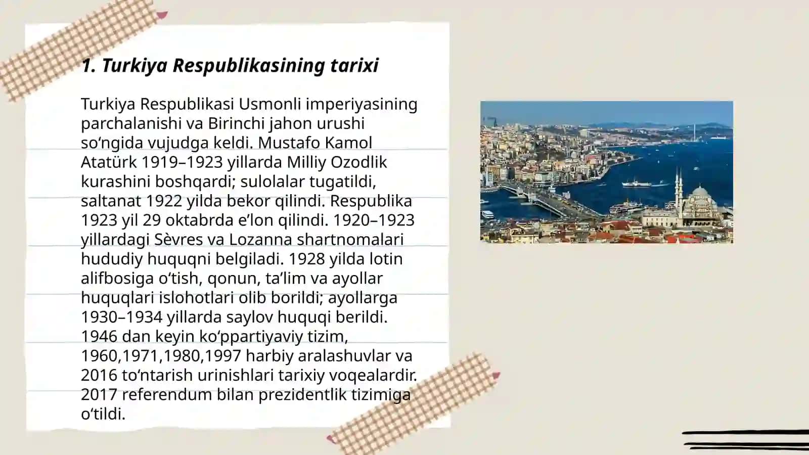 Turkiya Respublikasining tarixi 3