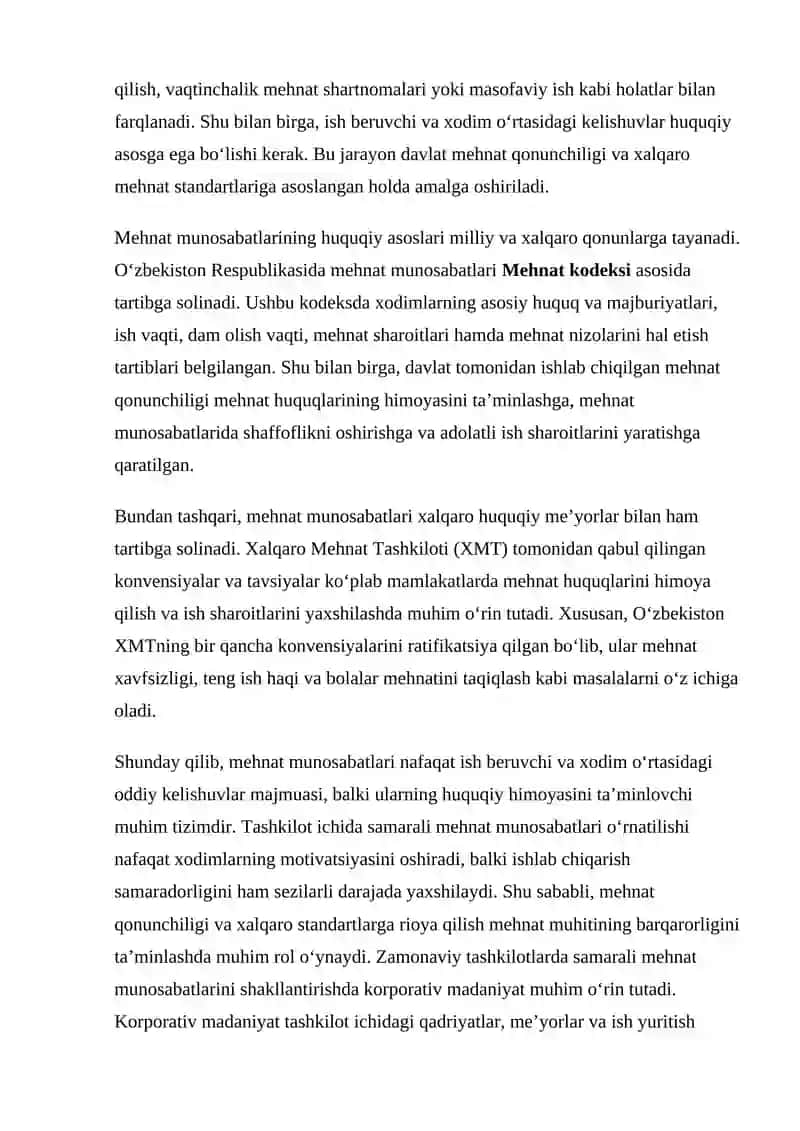 Korporativ madaniyat va mehnat munosabatlar 3