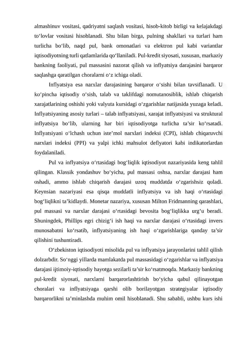 Pul va inflyatsiya dinamikasi 3