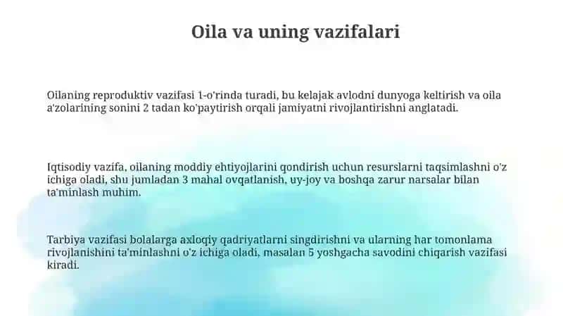 Oila va uning vazifalari 3