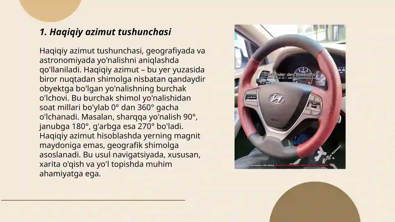 Haqiqiy azimut tushunchasi 3