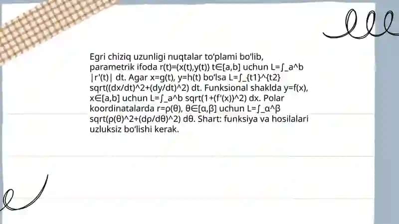 Egri chiziq uzunligi 3