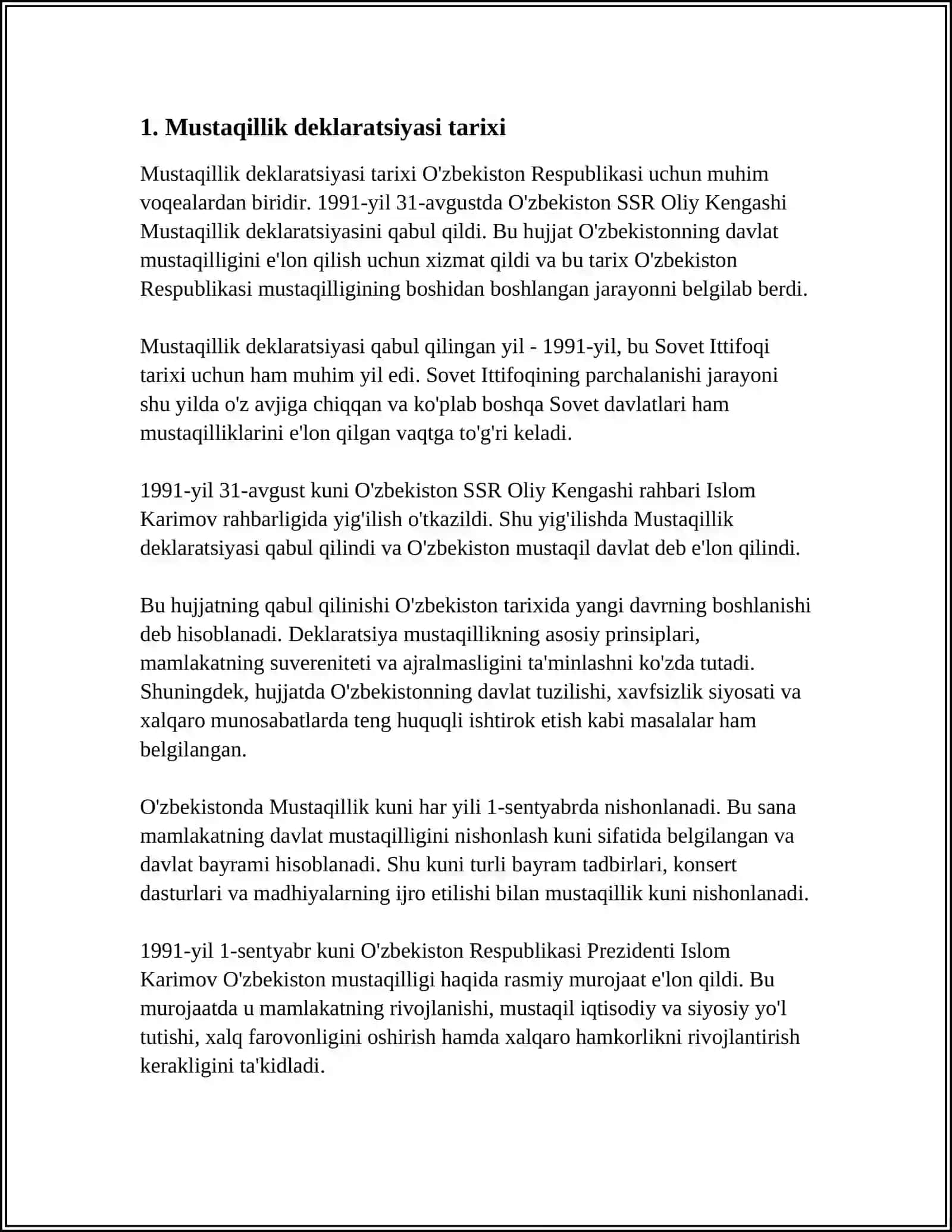 MUSTAQILLIK DEKLARATSIYASI VA MOHIYATI 3