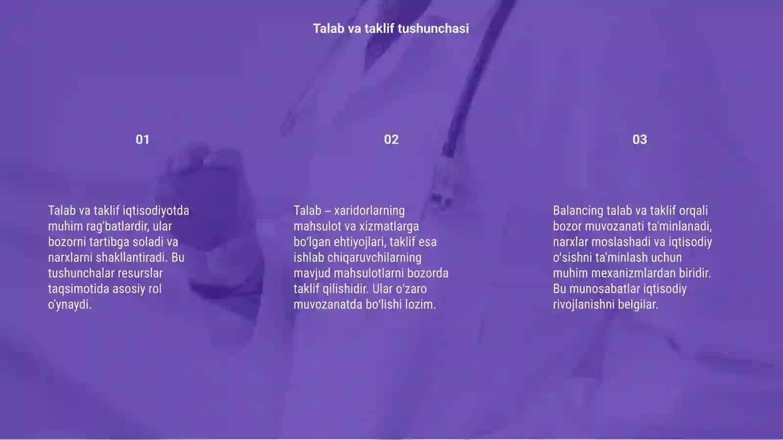 Talab va taklif muvozanati 3