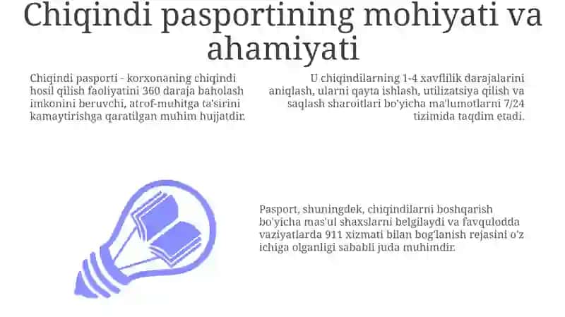 Chiqindi Pasporti: Ta'rif va Asosiy Elementlar 3