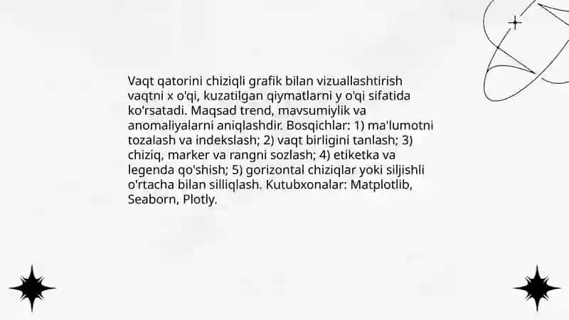 Vaqt qatorlari ma'lumotlarini visual tahlil qilish 3
