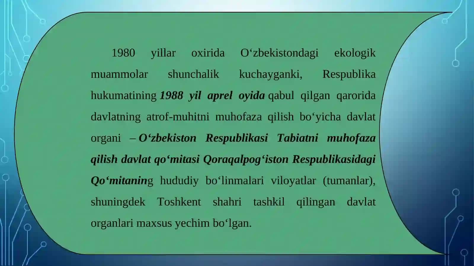 O’zbekiston Respublikasining viloyatlar bo’yicha ekologik holat 3