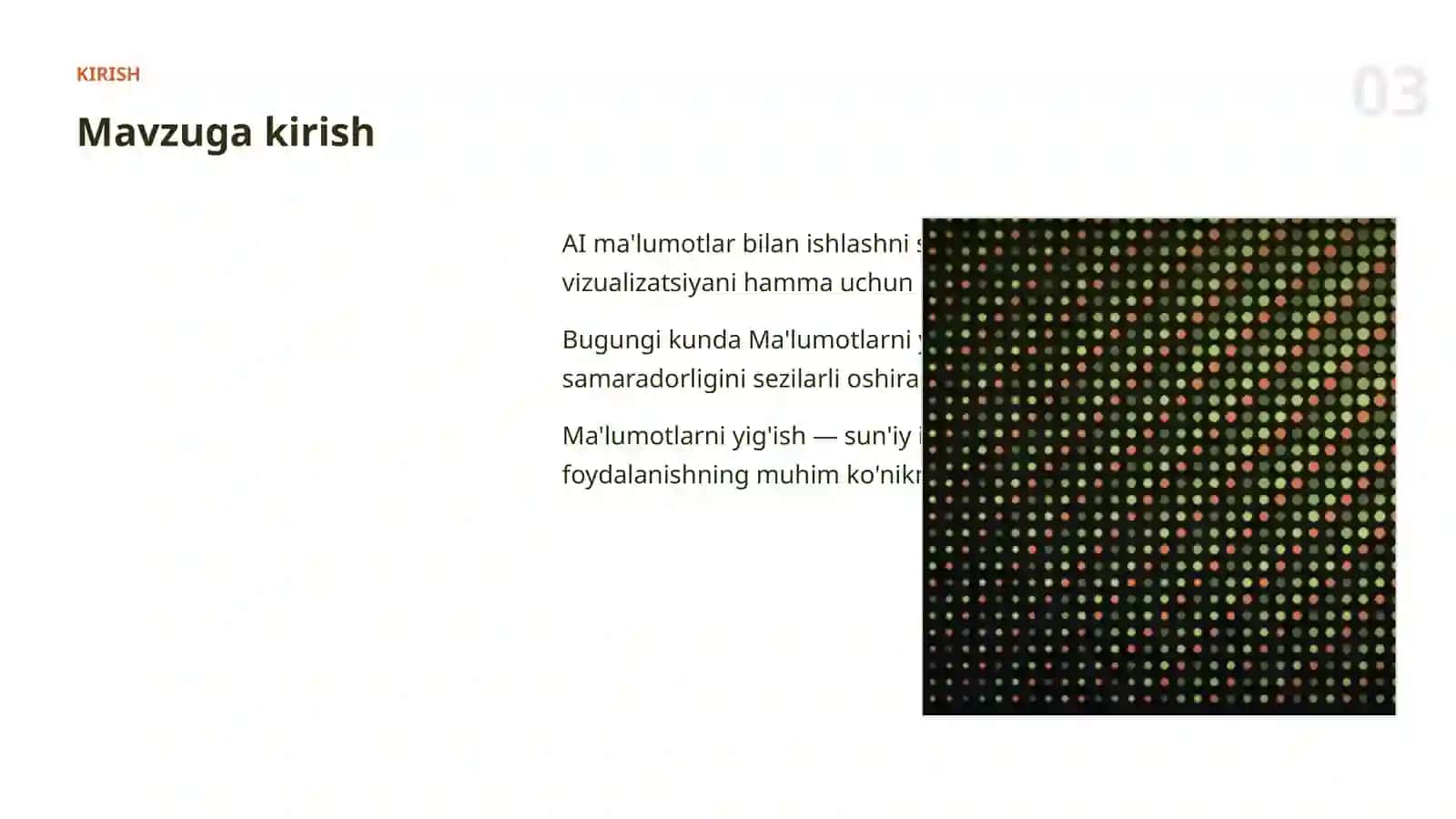 AI MA'LUMOTLAR BILAN ISHLASH 3