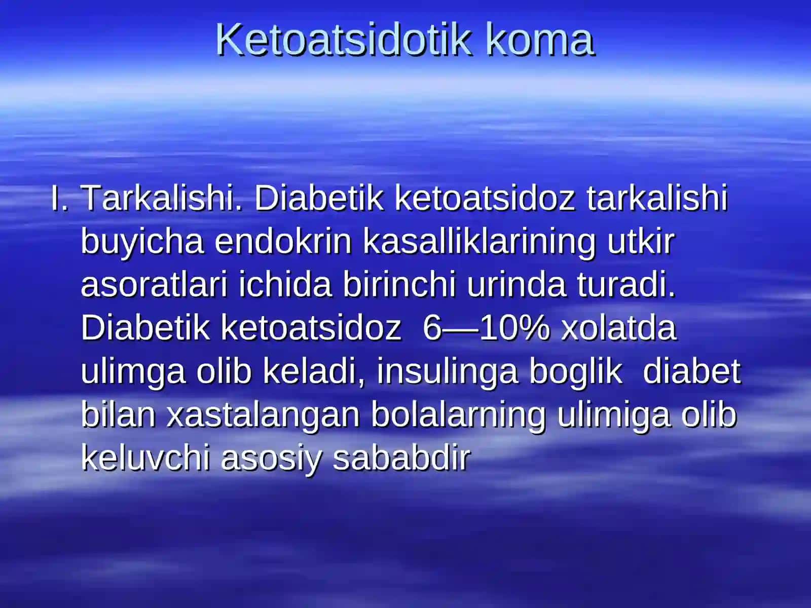 Qandli diabetda koma holatlari 3