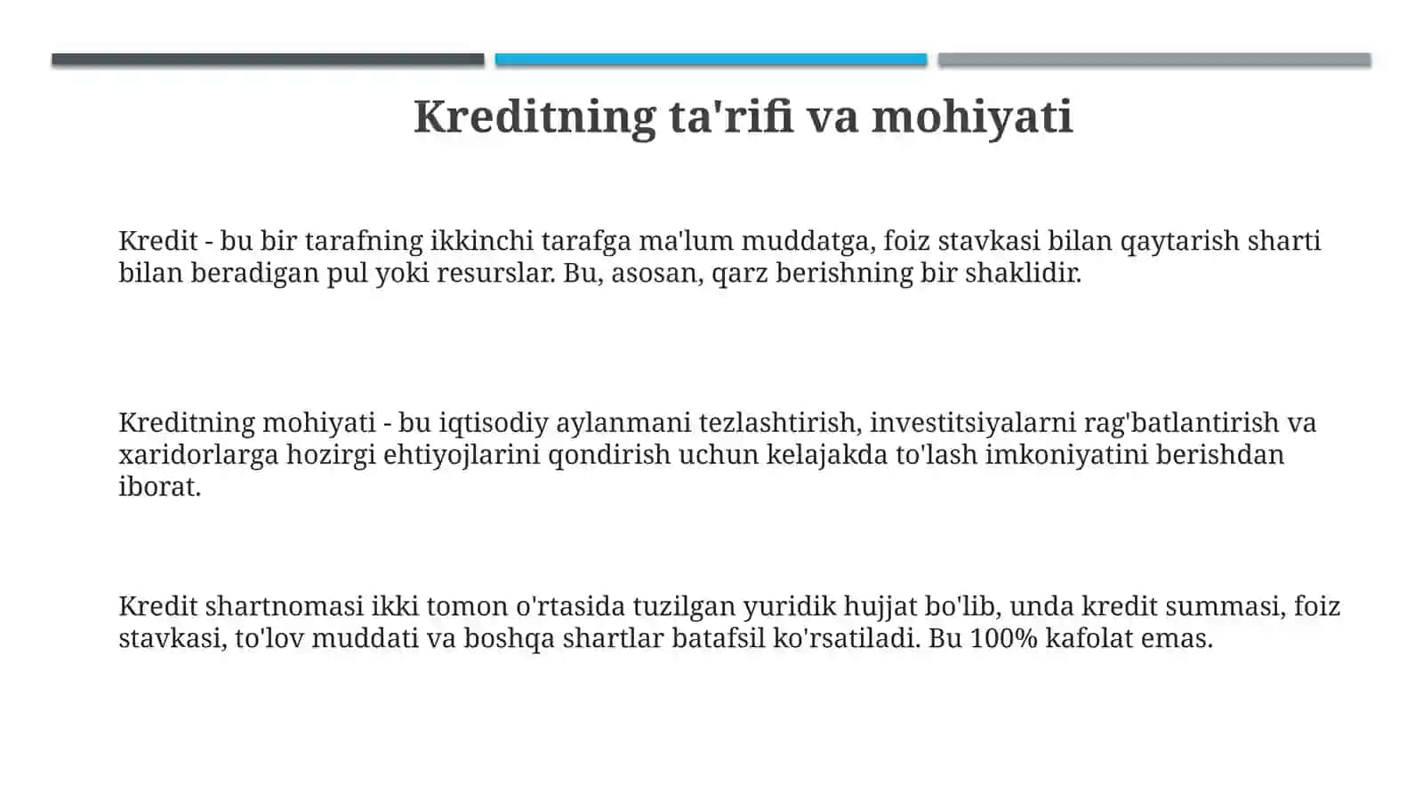 Kreditning zarurlligi va mohiyati 3