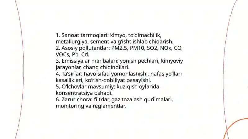 Fargʻona viloyatidagi sanoat korxonalarining ekologiyaga ta'siri 3