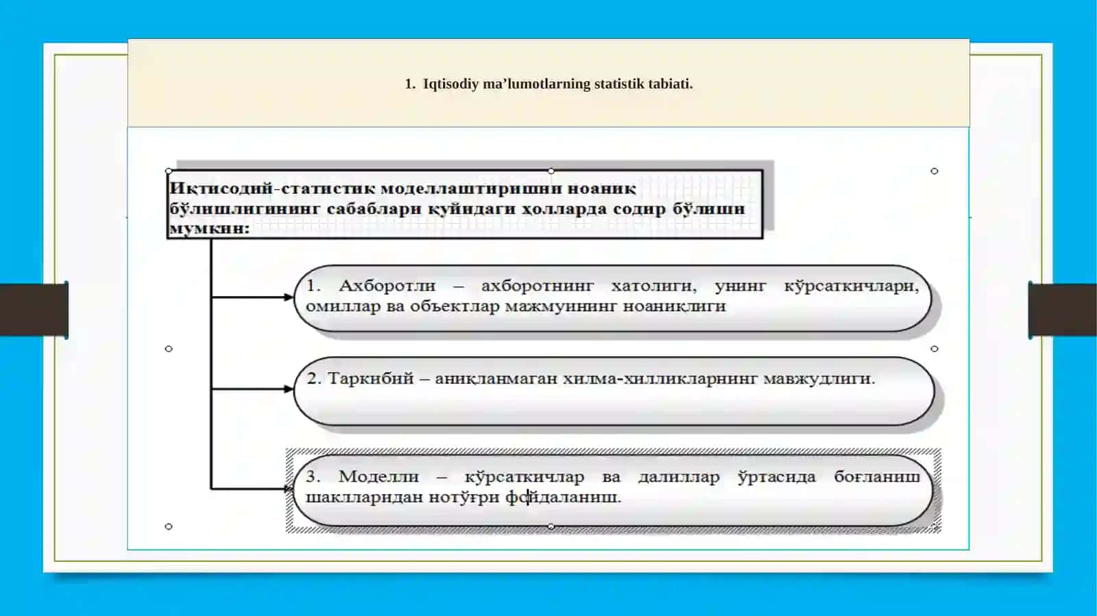 ekonimetrik tadqiqotlarning statistik  bazasi 3