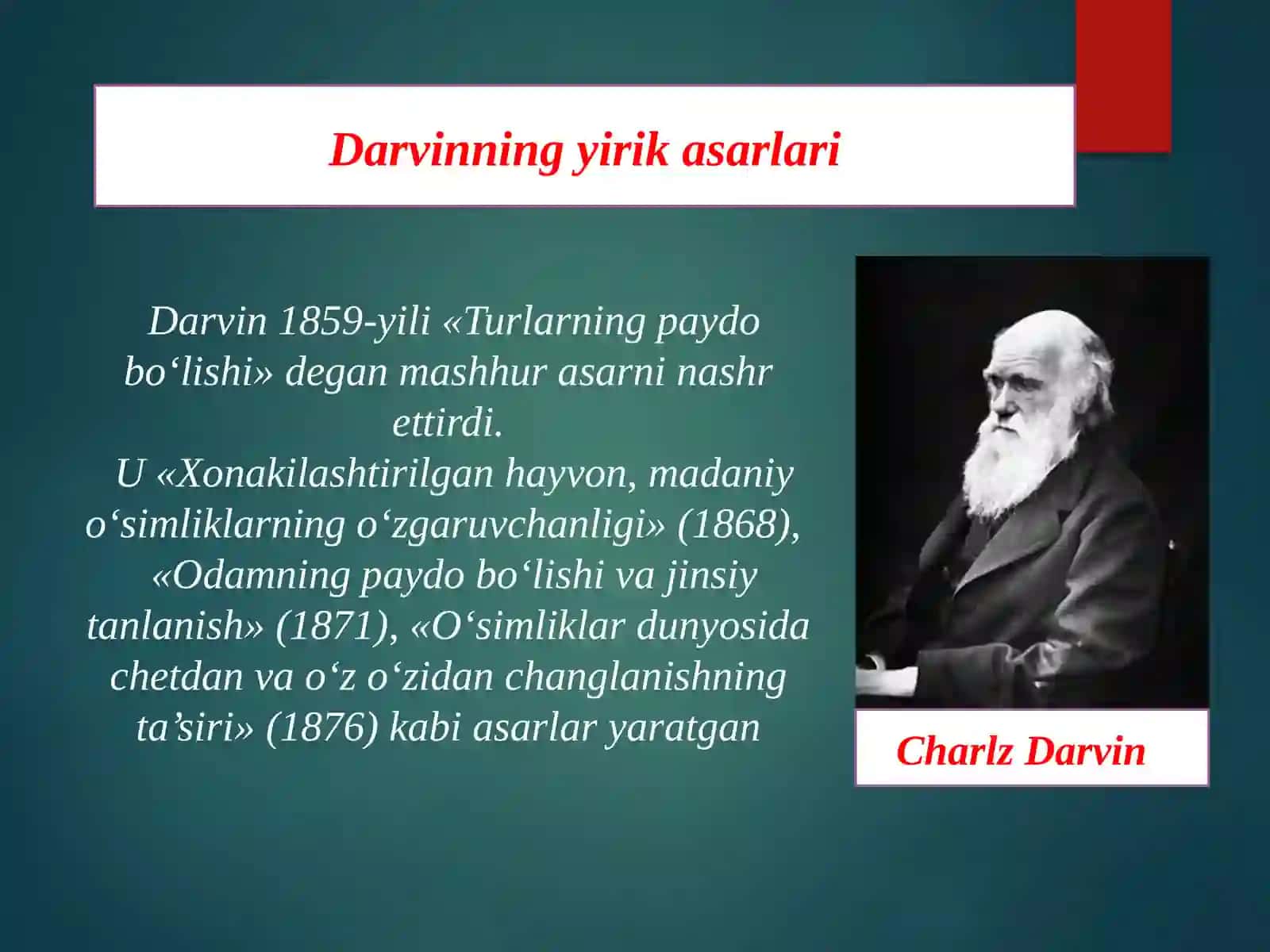 Darvin ta’limotining mohiyati 3
