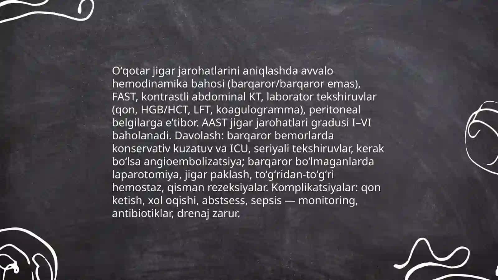 Oʻqotar jarohatlarda ichki a'zolar kasalliklari 3