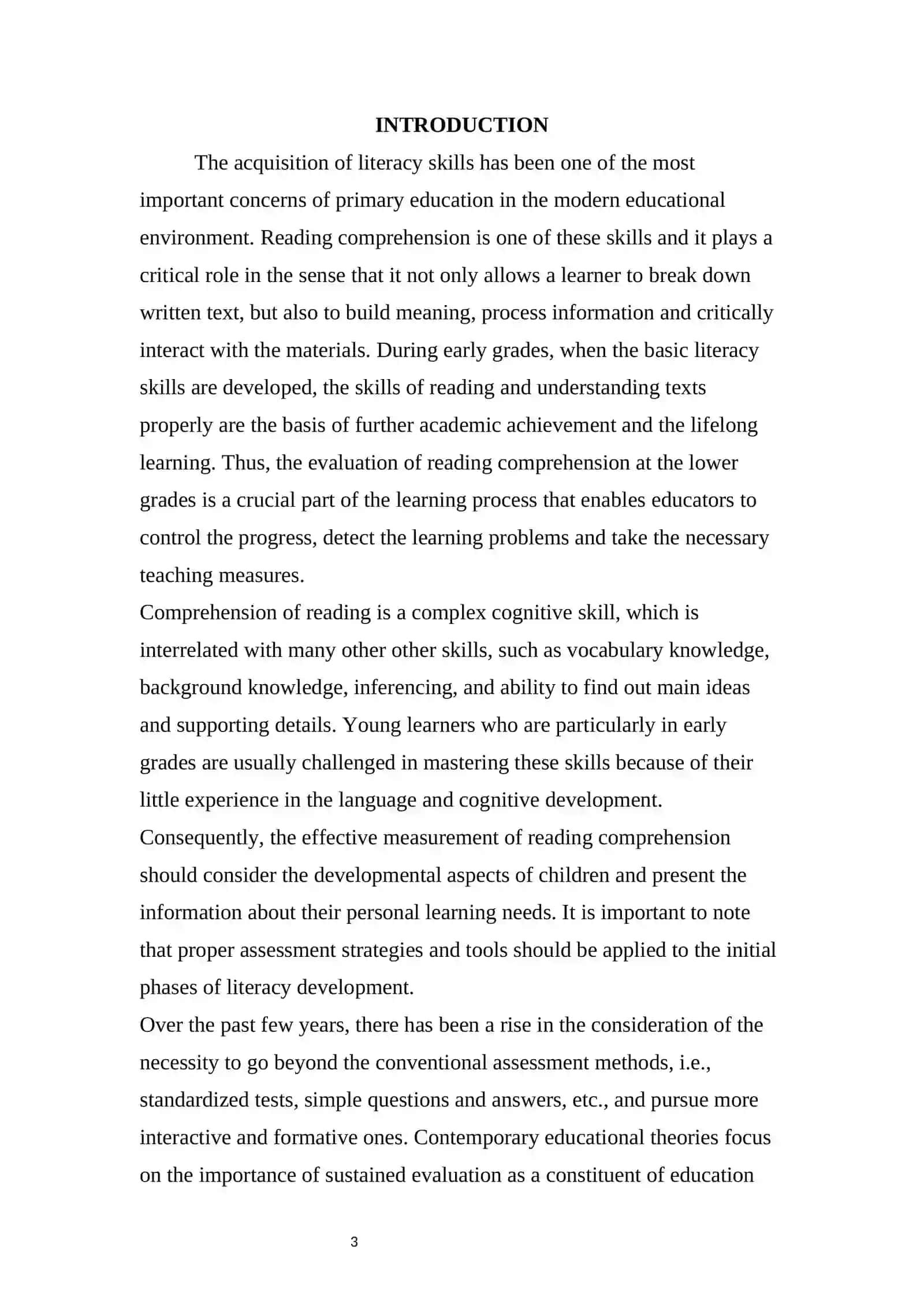 Assessing Reading Comprehension in Early Grades: Strategies and Tools 3