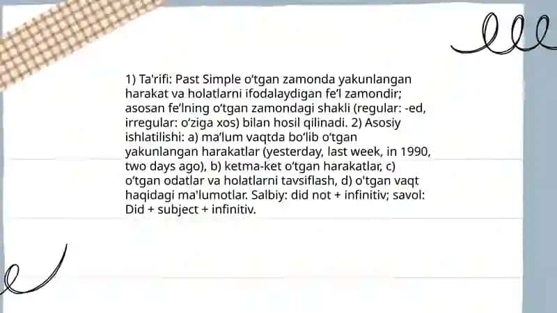 Past Simple 3