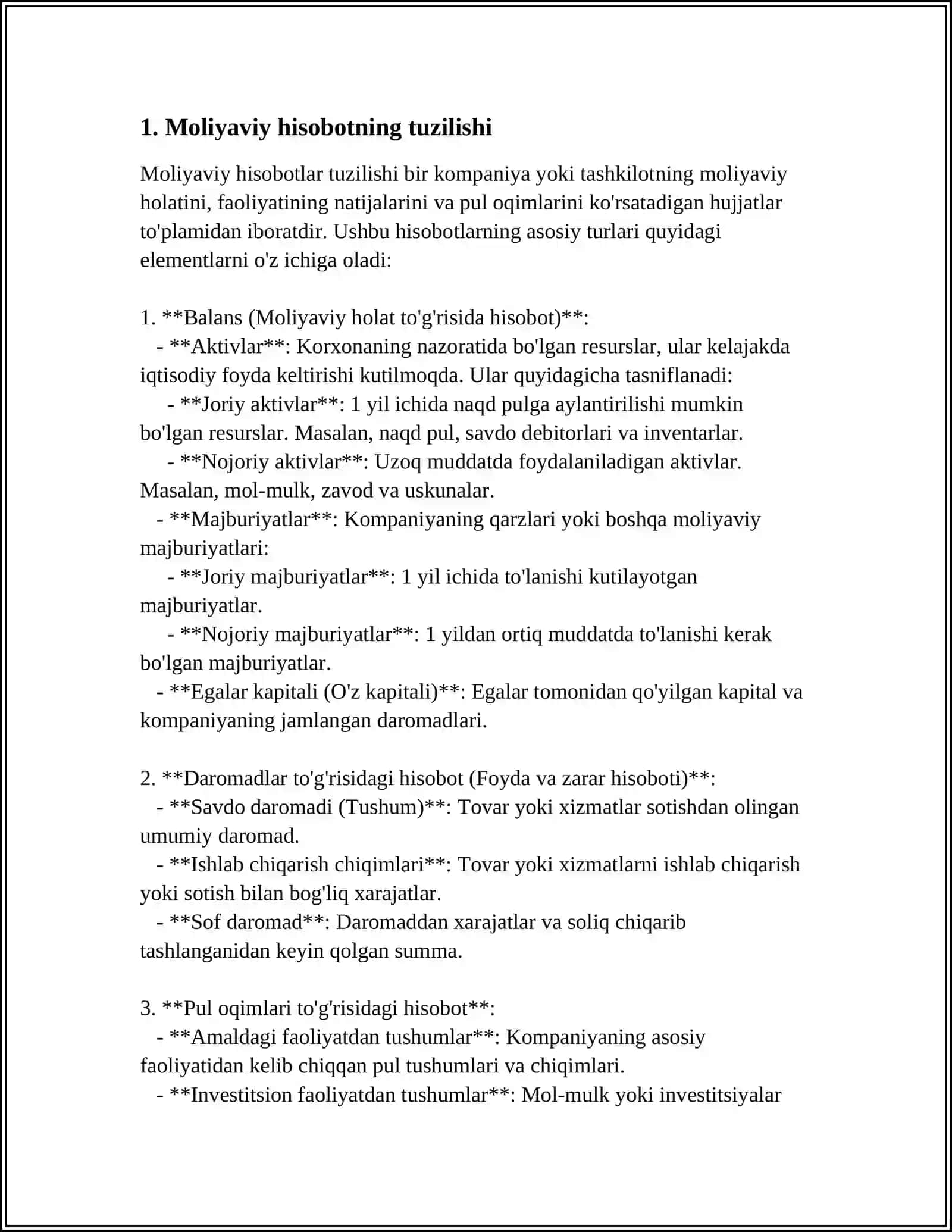 HISOB SIYOSATI VA MOLIYAVIY HISOBOT 3
