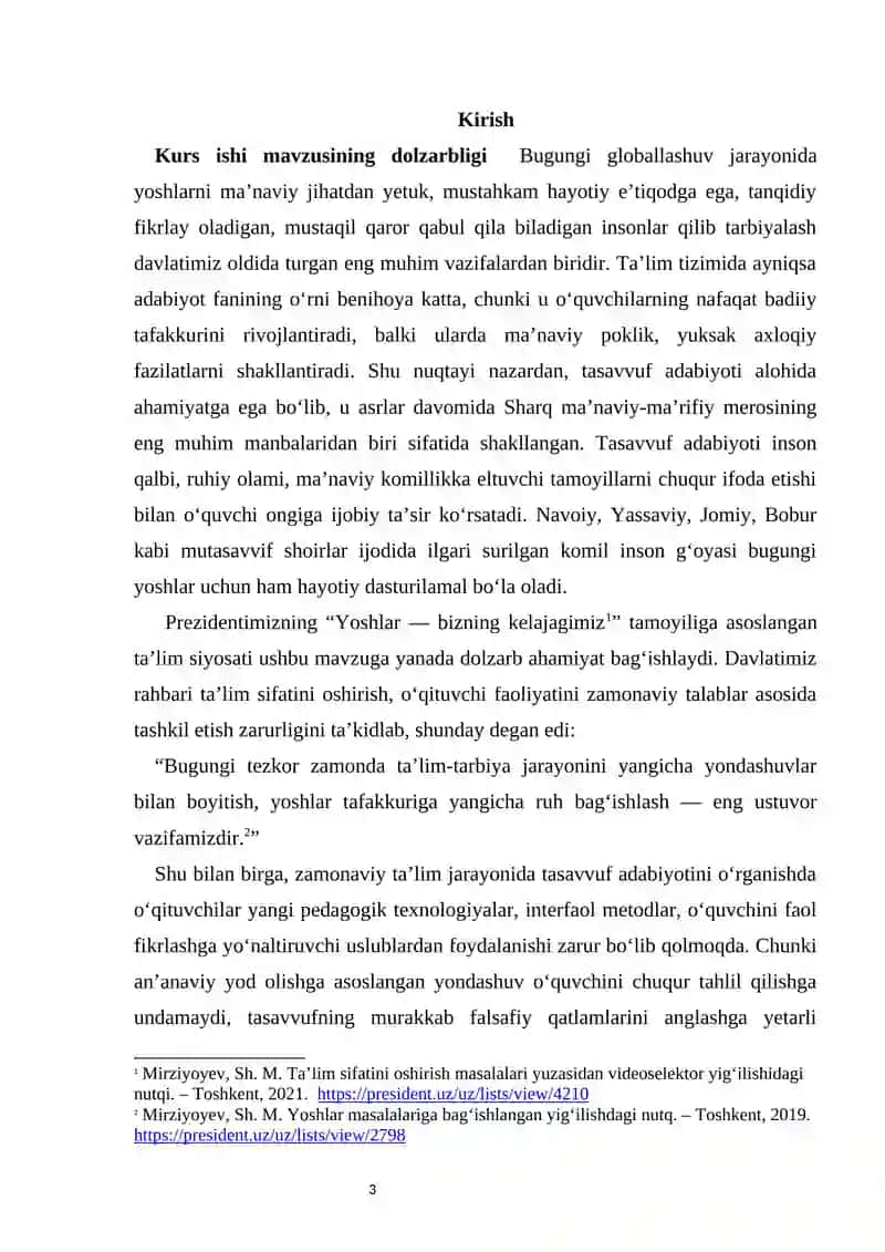 Adabiyot darslarida tasavvuf adabiyotini o‘rganish usullari 3