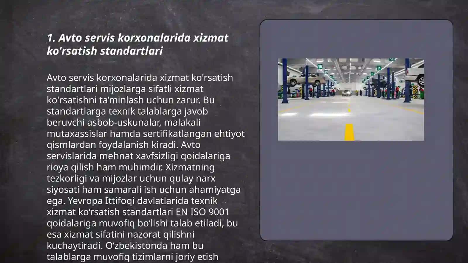 Avto servis korxonalarida xizmatni tashkil etish 3