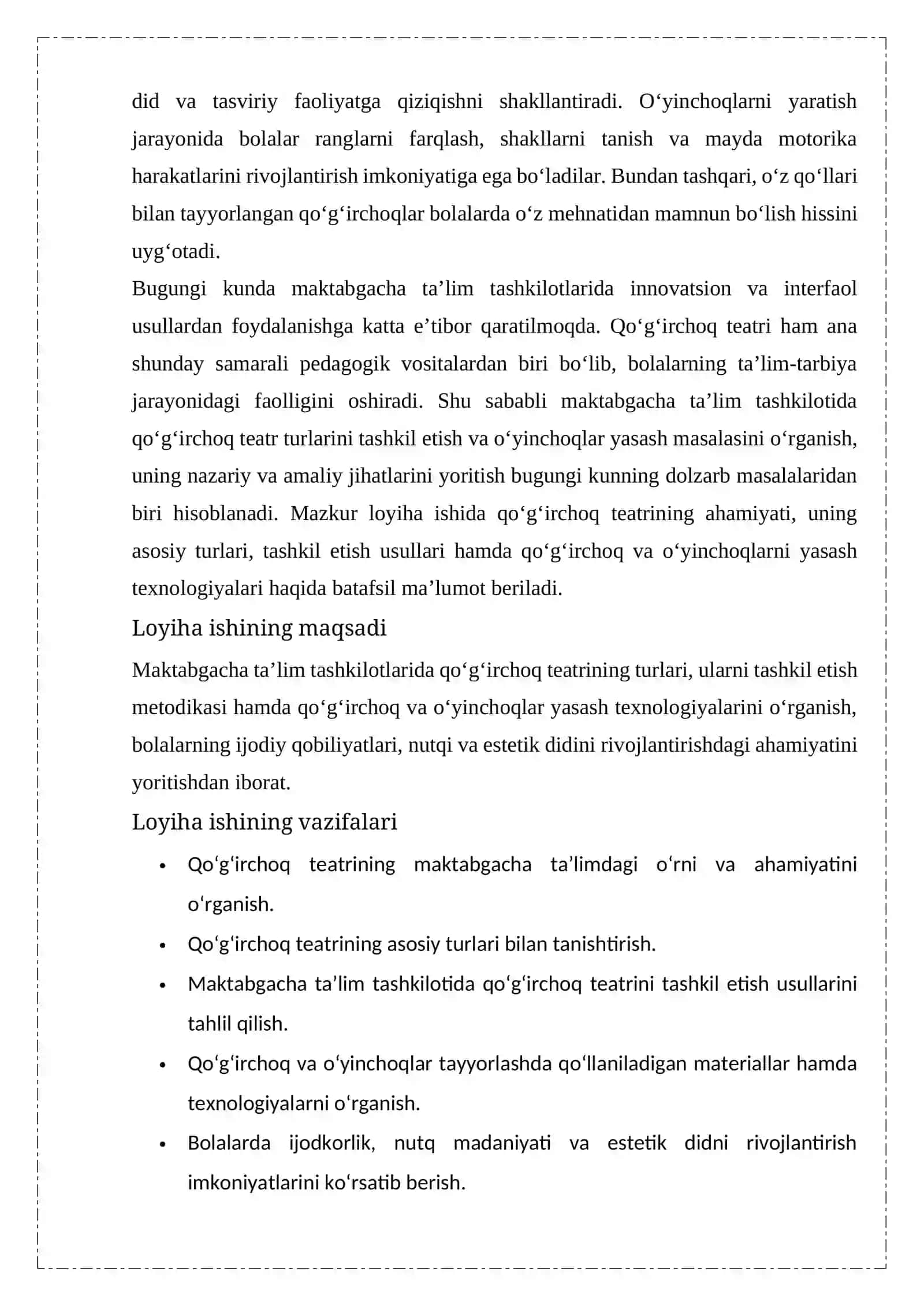 Maktabgacha ta'lim tashkilotida qo'g'irchoq teatr turlarini tashkil etish va o'yinchoqlar 3