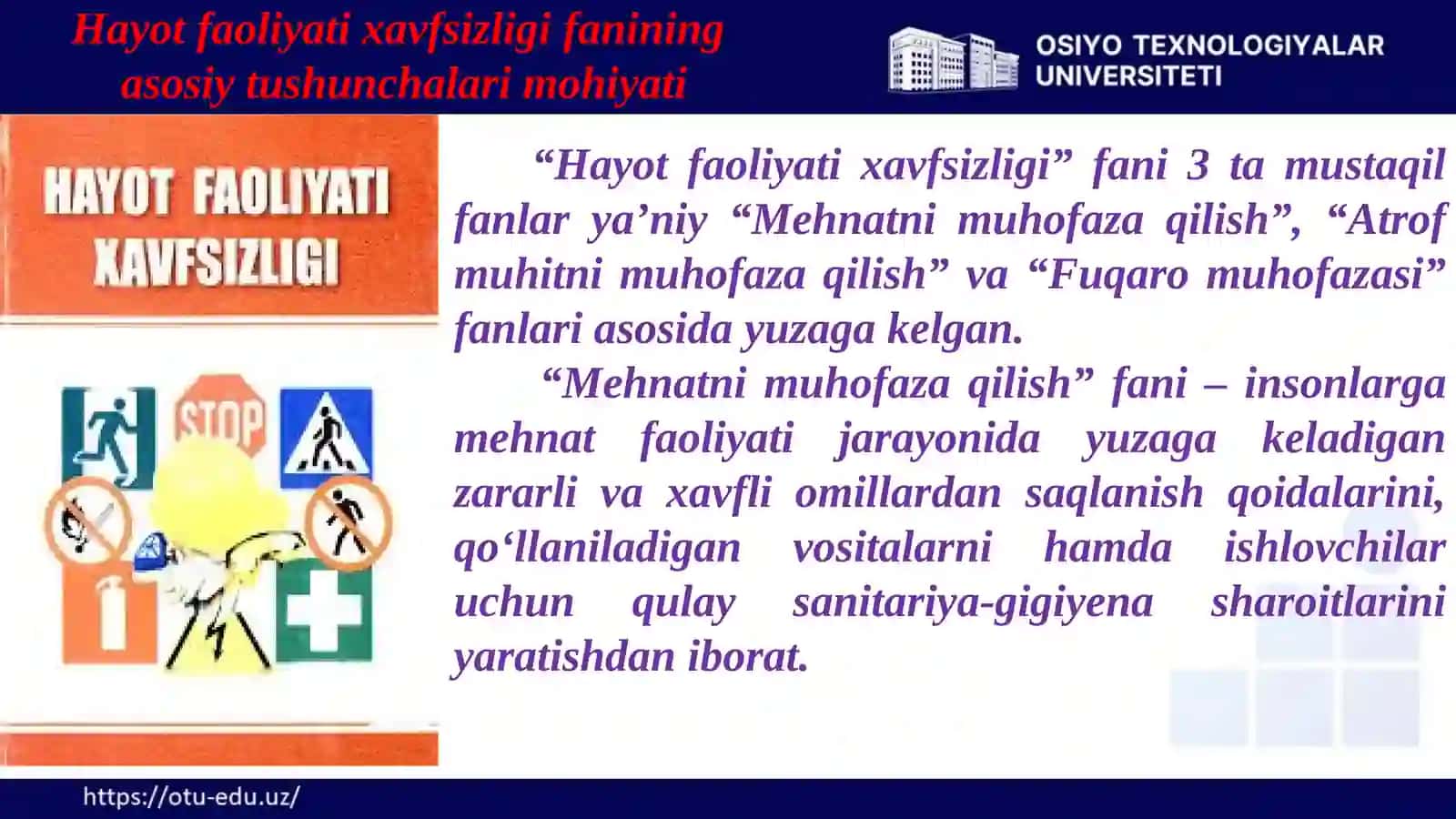 Hayot faoliyati xavfsizligi 3