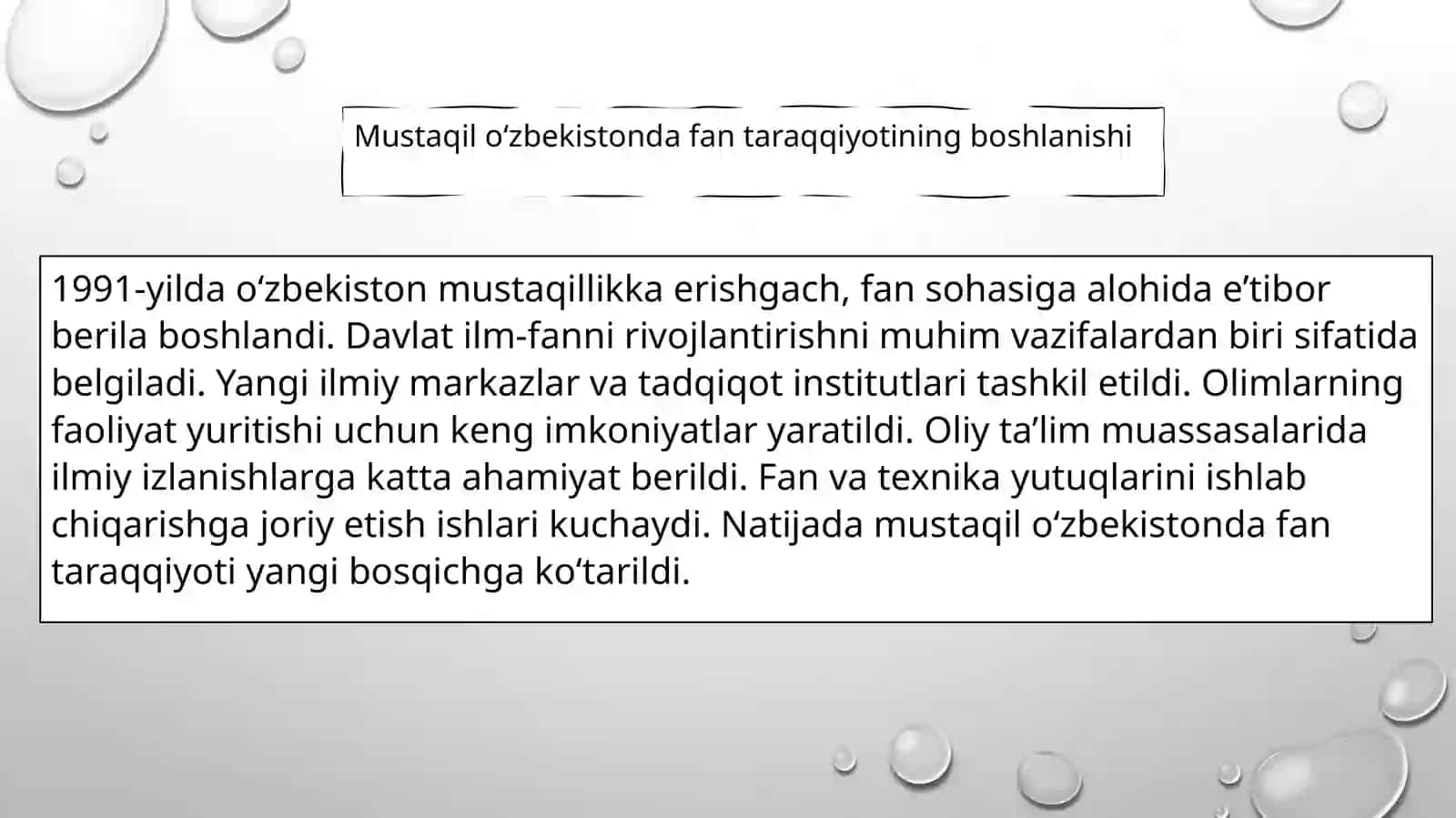 Mustaqil O'zbekistonda fan 3