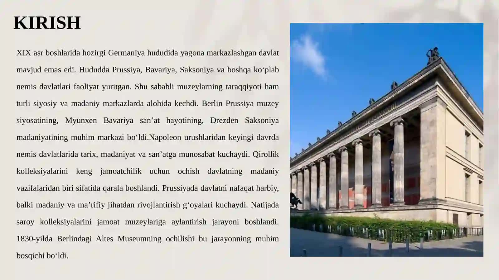 XIX ASRDA GERMANIYA MUZEYLARI TARAQQIYOTI 3