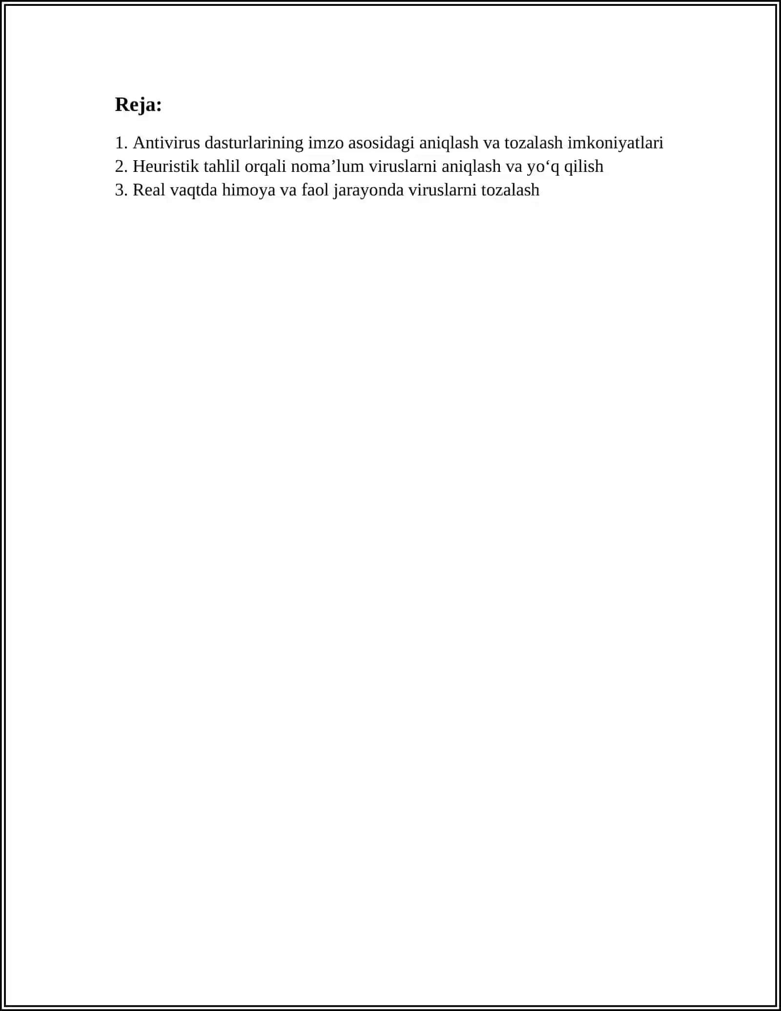 ANTIVIRUS DASTURLARNING VIRUSLARDAN TOZALASHDAGI IMKONIYATLARI 3