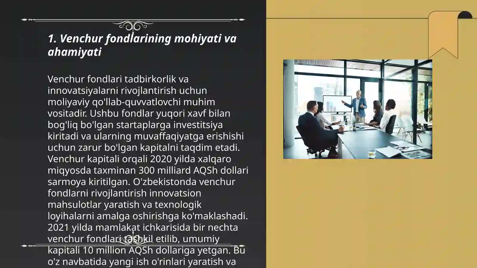 Venchur fondlarining tashkil etilishi 3