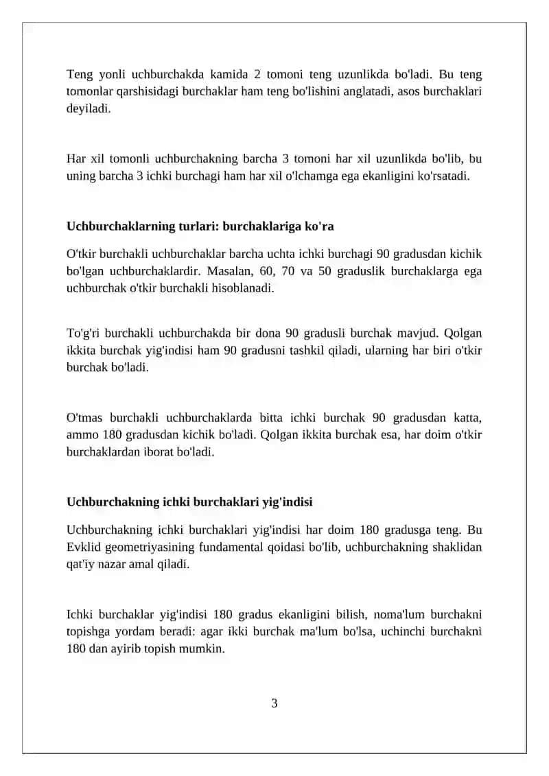 Mavzu: Uchburchaklar 3