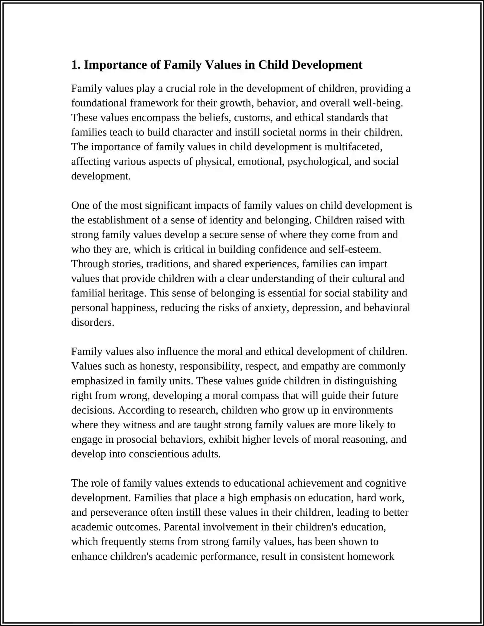 FAMILY VALUE. CHILD EDUCATION. FAMILY TRADITIONS 3