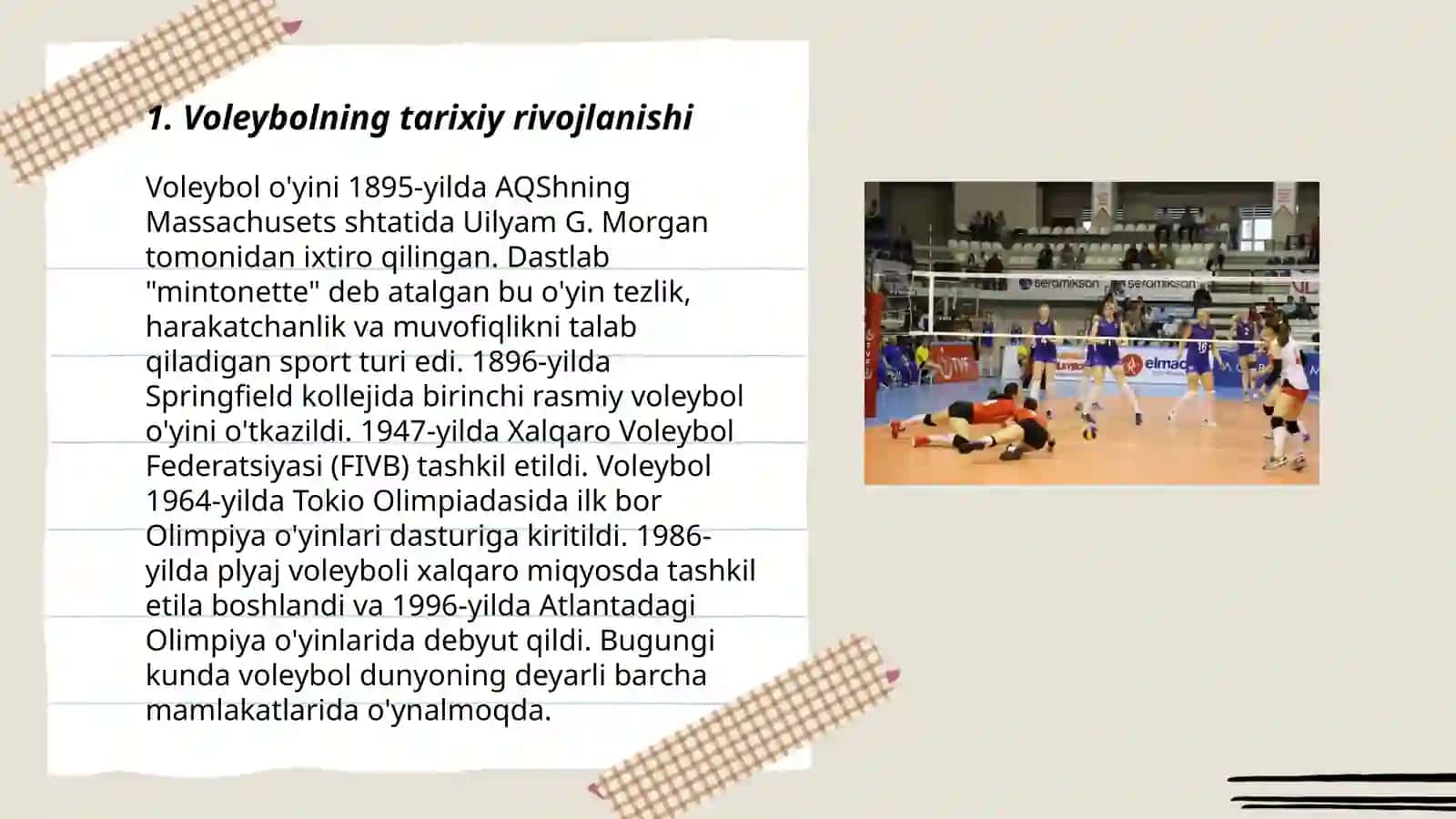 Voleybolning tarixiy rivojlanishi 3