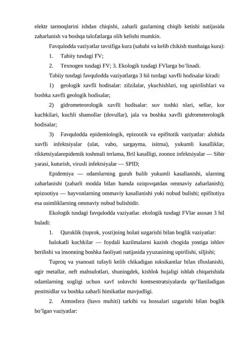 . Turli vazirlik va idoralarning fuqaro muhofazasi bo’yicha vakolatlari 3