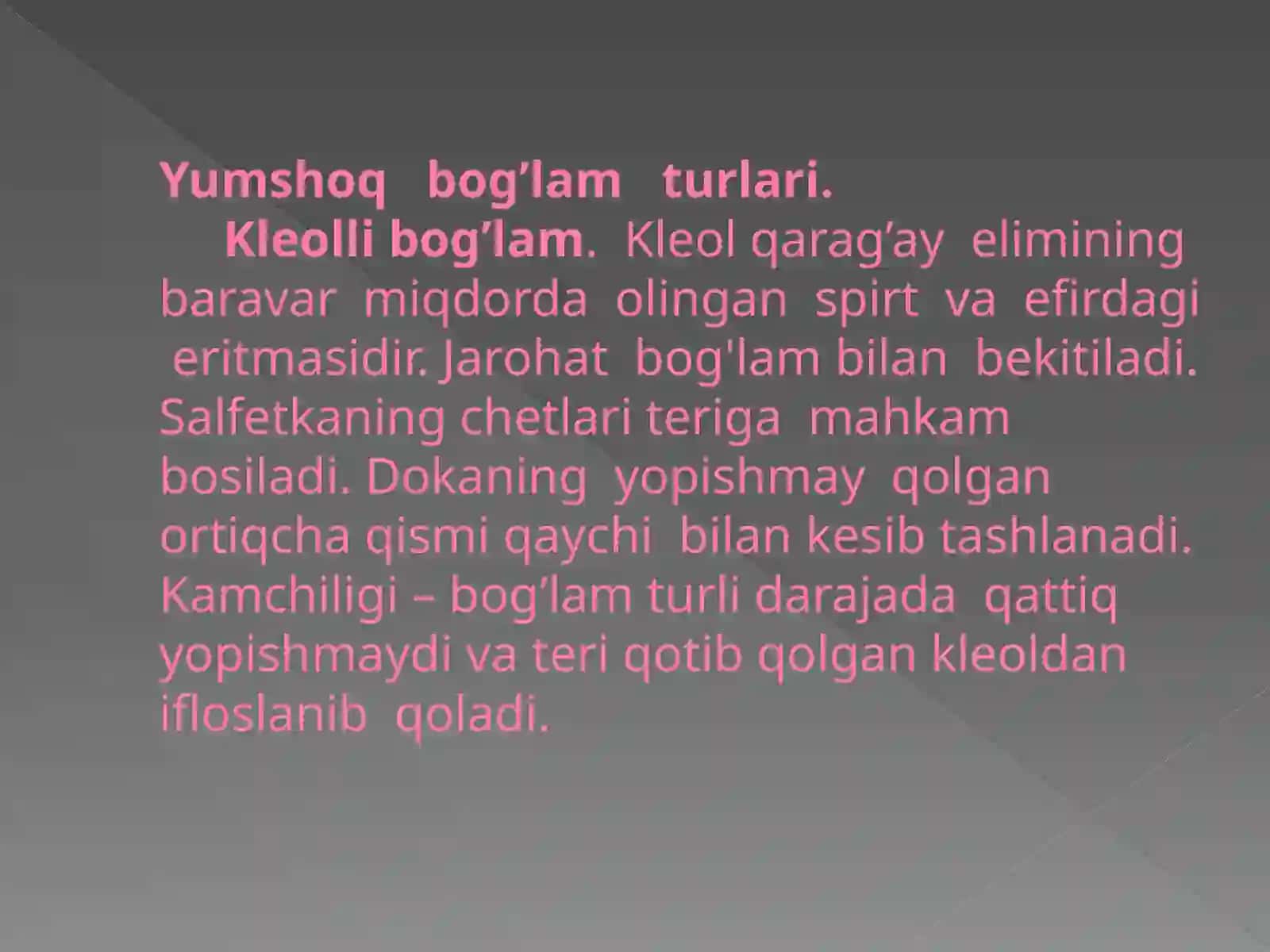 Desmurgiya va bog’lov turlari 3
