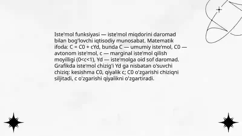 Iste'mol va jamg'arish ularning grafik va funksiyalari 3