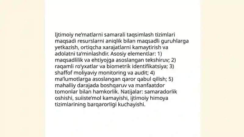 Ijtimoiy ne’matlarni samarali taqsimlash tizimlari 3