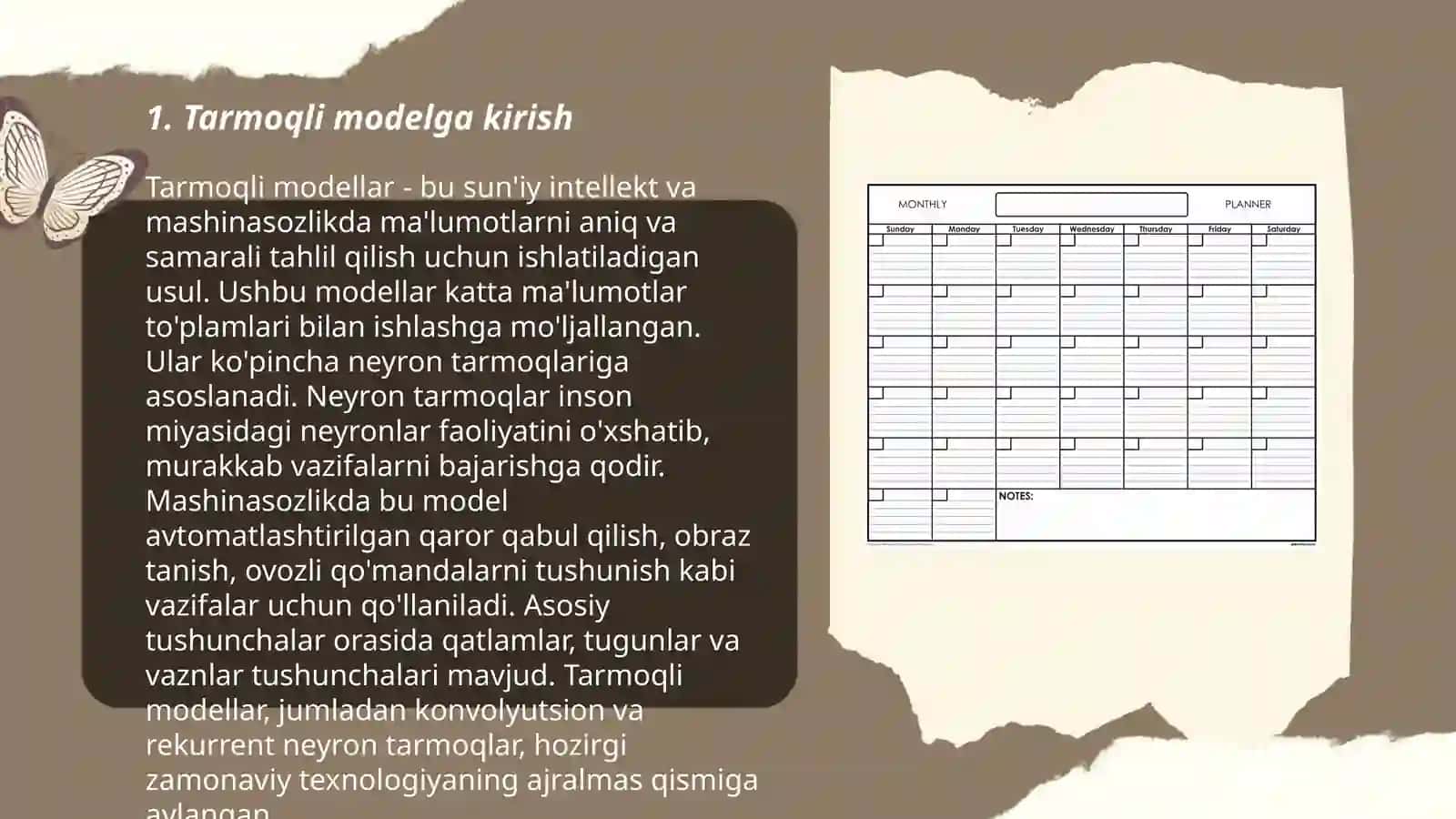 Tarmoqli model.Kalendar reja grafikni tuzish 3
