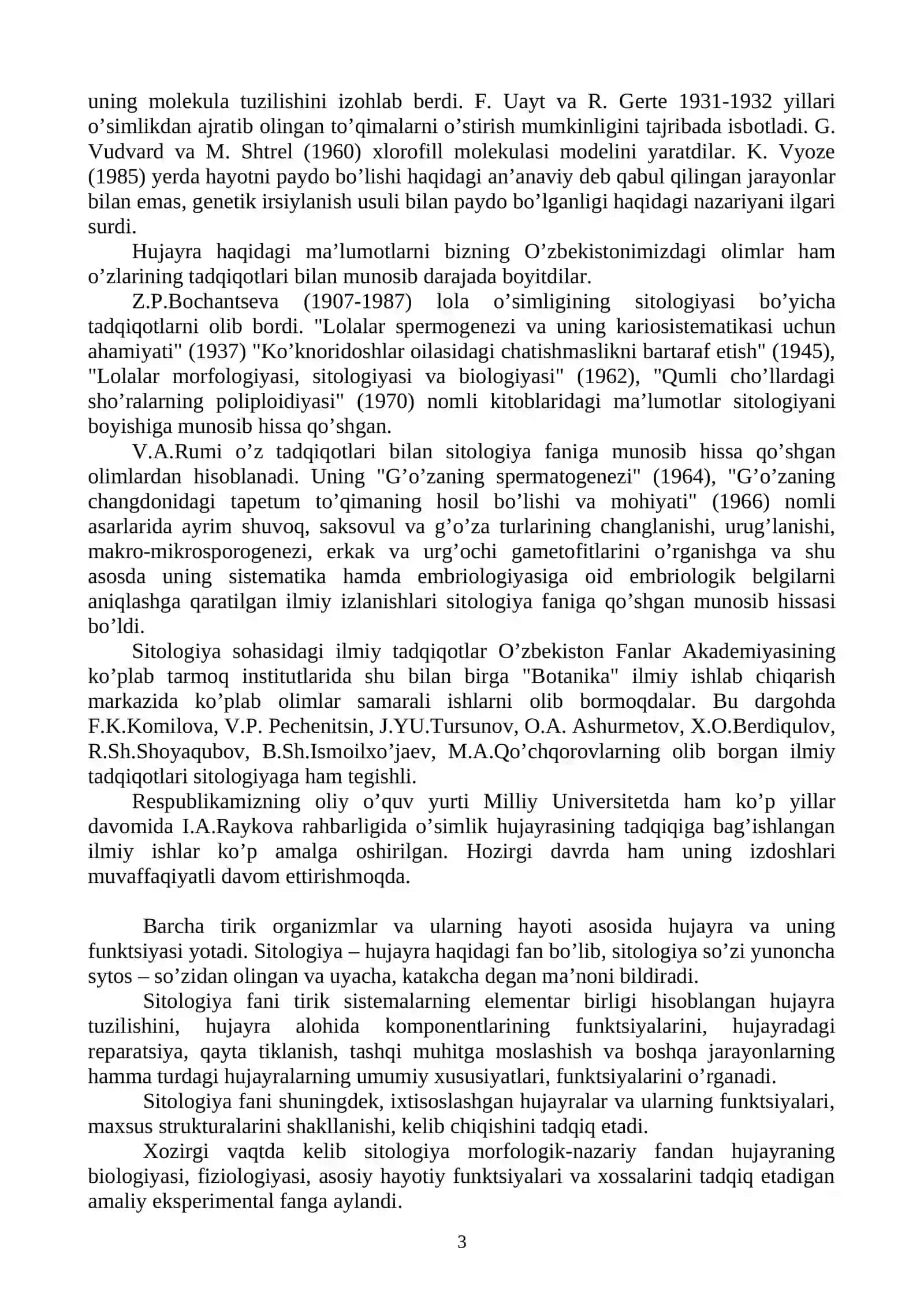 Sitologiya Fanidan Ma’ruza Matni 3