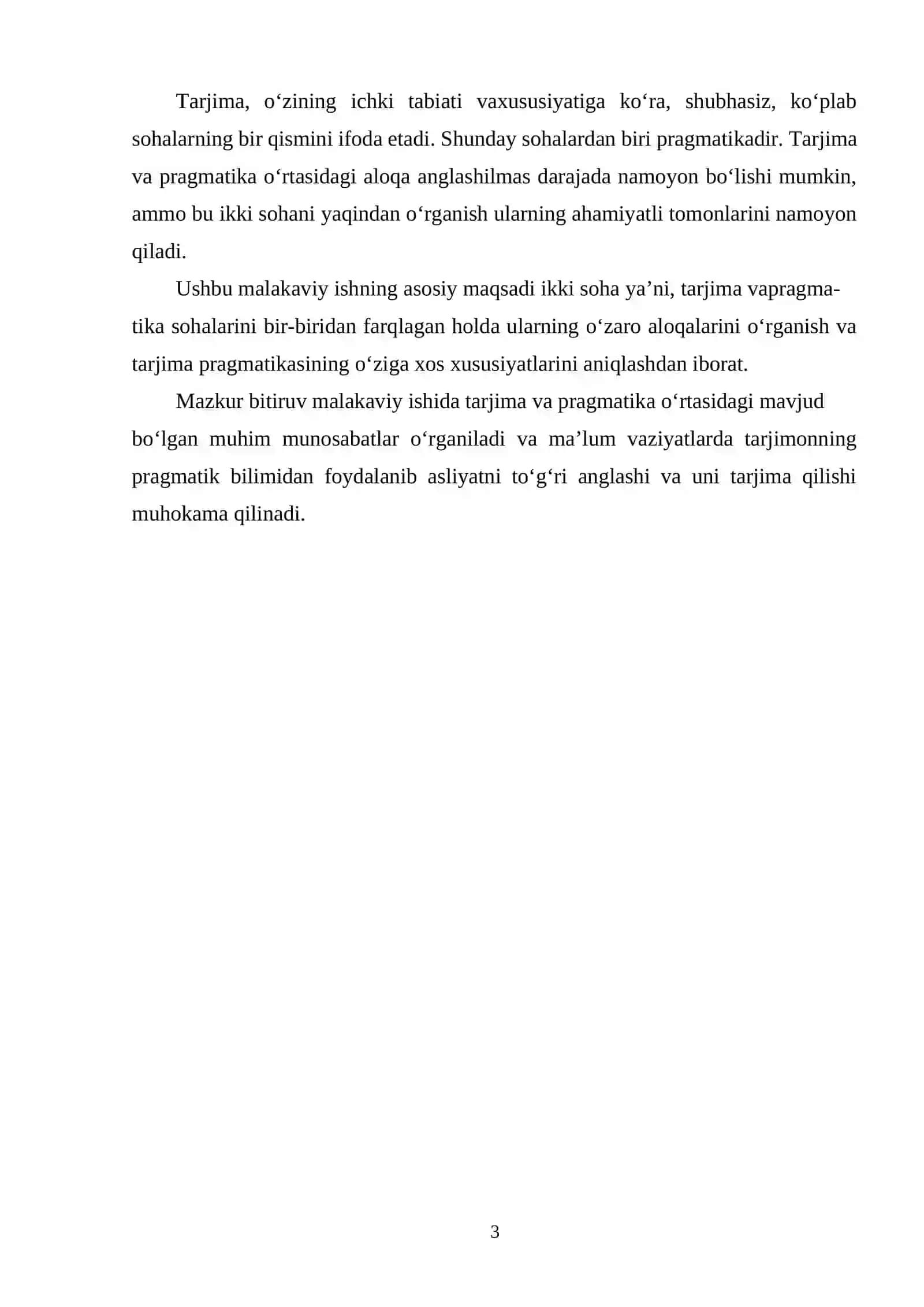PRAGMATIKA TUSHUNCHASI VA UNING TARJIMADAGI O‘RNI 3