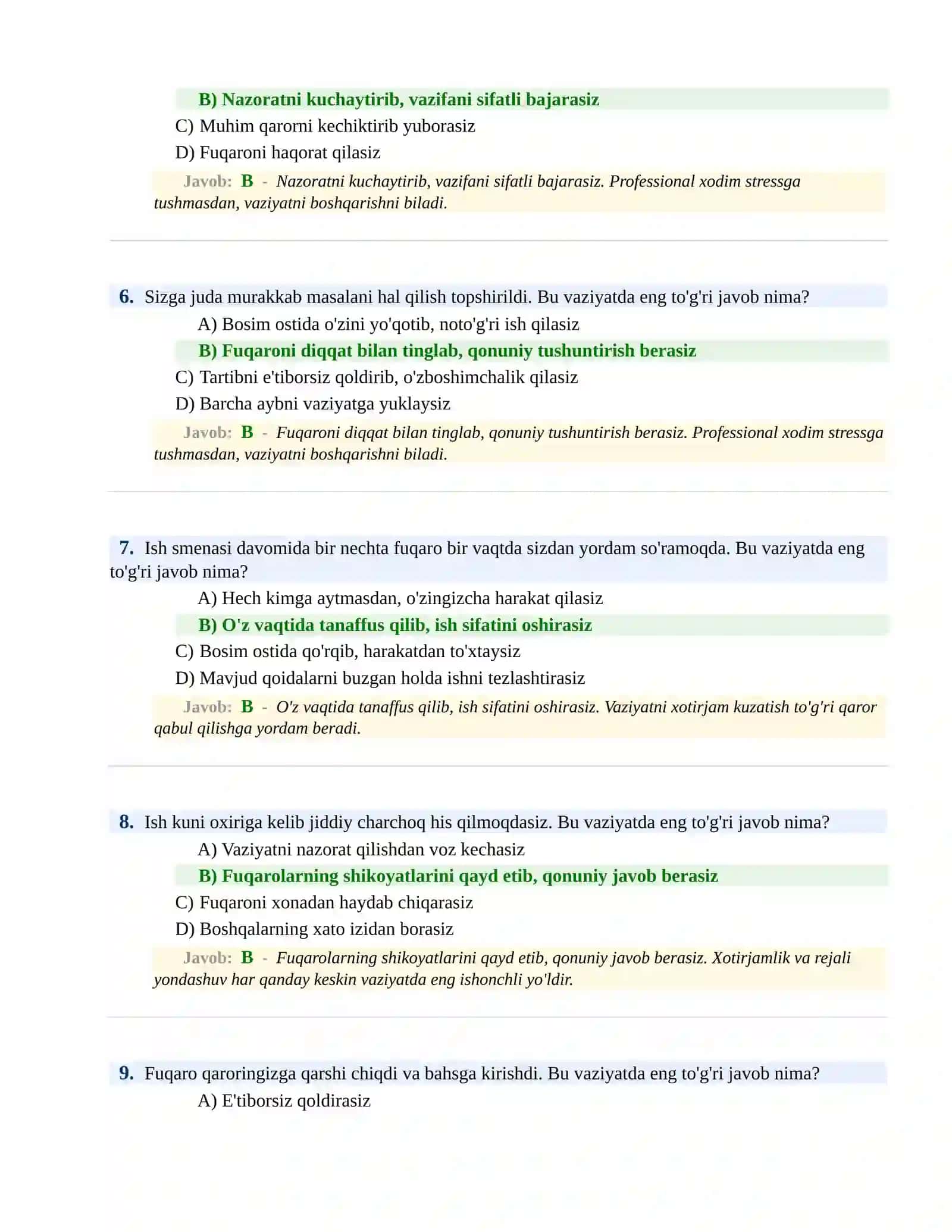 PSIXOLOGIK SINOV Testlari 3