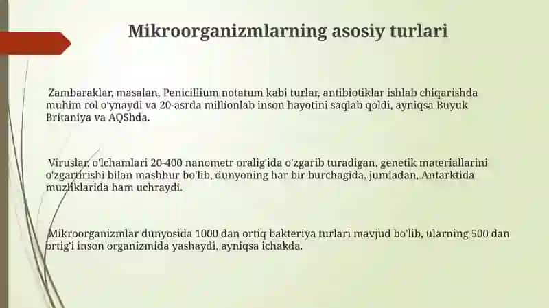 Mikroorganizmlarning asosiy turlari 3